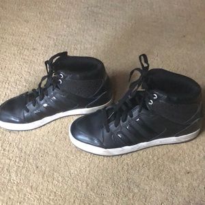 Adidas black high tops 9.5